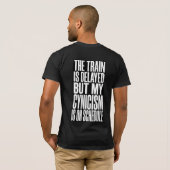 遅延電車Tシャツ | 電車が遅れてます Tシャツ (裏面フル)