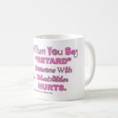 "遅延"を言うとき誰かはコーヒーカップを傷つけます コーヒーマグカップ (正面右)