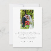 遅発結婚サンキューカード 招待状 (裏面)