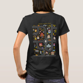 遊お母さんの背中に乗った車のキッズマット Tシャツ
