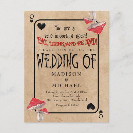 遊のカ熱狂するードマ結婚ッシュルーム シーズンポストカード (正面)