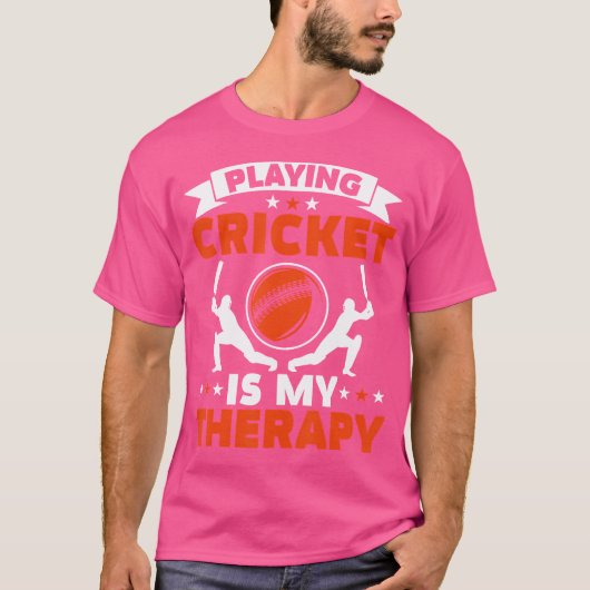 遊のクリケットは私のセラピークリケットPl Tシャツ (正面)