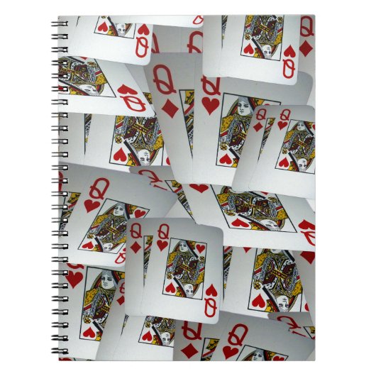 遊のトランプのポーカークイーンズデザイン ノートブック (正面)