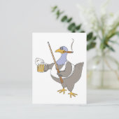 遊のプールシャークおもしろいチキン ポストカード (スタンド正面)