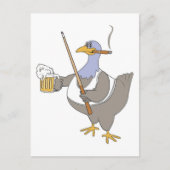 遊のプールシャークおもしろいチキン ポストカード (正面)