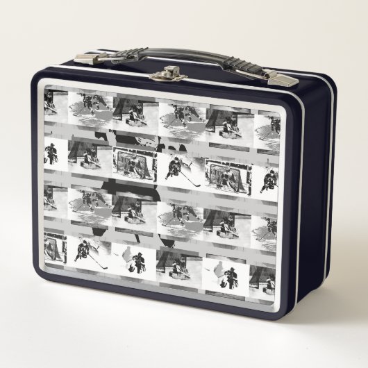 遊のホッケー – アイスホッケー選手 メタルランチボックス (正面)