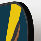 遊の犬とボールイラストレーション ピックルボールラケット (左詳細)