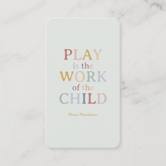 遊はマリア・モンテッソーリの作 名刺 (正面)