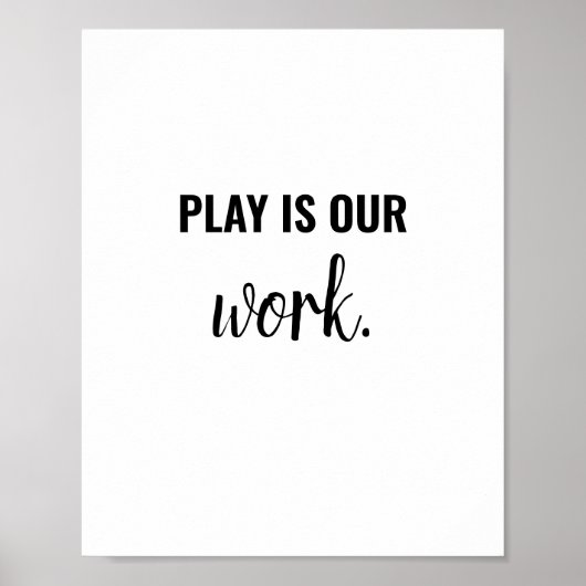 遊はWork Kid Playroom Sign Educational Poster ポスター (正面)