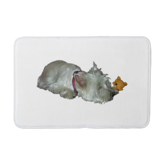 遊ばれるWESTIE、完全に バスマット