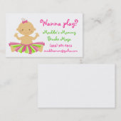 遊びたいと思って下さいか。 女の赤ちゃんのためのお母さんのplaydateカード コーリングカード (正面/裏面)