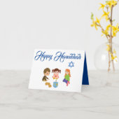 遊びながらドレイデル ハッピー ハヌカ  グリーティング カード (黄色い花)