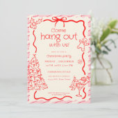遊びに来て　不思議な赤とピンクのクリスマスパーティー 招待状 (スタンド正面)