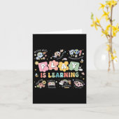 遊びは学び先生生徒の最初の学校へ戻る カード (黄色い花)