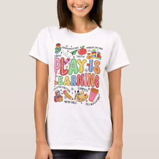遊びは学び 幼稚園 保育園 先生 Tシャツ