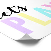 遊びましょう 遊び部屋 パステル レインボー ポスター (角)