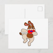 遊び中の犬 ポストカード (正面/裏面)