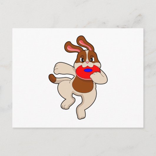 遊び中の犬 ポストカード (正面)