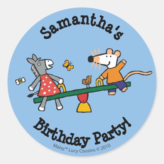 遊び場でシーソーとメイジー ラウンドシール (正面)