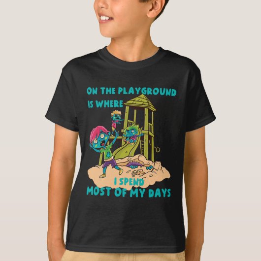 遊び場のハロウィンゾンビの衣装で Tシャツ (正面)