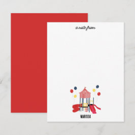 遊び場の子供たち 誕生日 男の子 女の子 オーダーメイド名 ノートカード