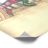 遊び場の水彩画プリントポスター ポスター (角)