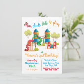 遊び場の誕生日パーティーの招待状 招待状 (スタンド正面)