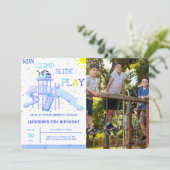 遊び場の誕生日写真招待状 招待状 (スタンド正面)