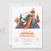 遊び場の遊誕生日会の招待 招待状 (正面)