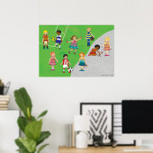 遊び場ゲーム少年少女ポスター ポスター (ホームオフィス)