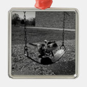 遊び場ティラノサウルスTREX恐竜おもしろい メタルオーナメント (正面)