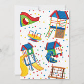 遊び場パーティー、遊び場の誕生日招待 招待状 (裏面)