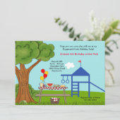 遊び場ピクニックバースデーパーティー 招待状 (スタンド正面)