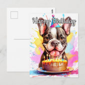 遊び好きな子犬のハッピーバースデー ポストカード (正面/裏面)