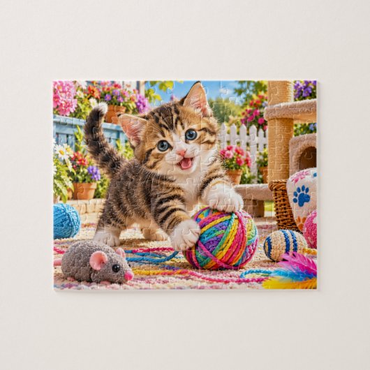 遊び好きな子猫 ジグソーパズル (横)