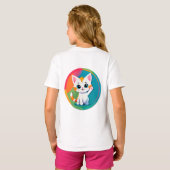 遊び好きな子猫 Tシャツ (裏面フル)