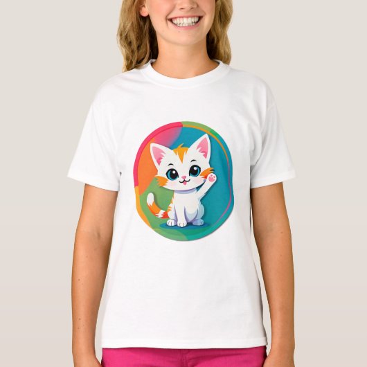 遊び好きな子猫 Tシャツ (正面)