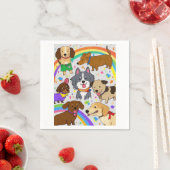 遊び好きな犬の子犬たち スタンダードカクテルナプキン (インサイチュ)