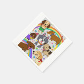 遊び好きな犬の子犬たち スタンダードカクテルナプキン (角)