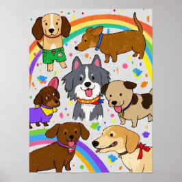 遊び好きな犬の子犬たち ポスター
