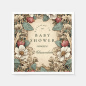 遊び心あふれるいちごの森のベビーシャワー スタンダードカクテルナプキン (正面)