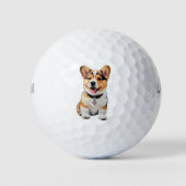 遊び心あふれるかわいいコーギーのゴルフボール、犬好きな方へ ゴルフボール (正面)