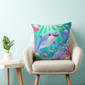 🐬 遊び心あふれるイルカと色彩豊かなサンゴ礁の楽園🌊✨ クッション (椅子)