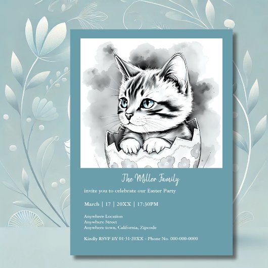 遊び心あふれるイースターキッテン　フラワーの卵の殻