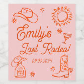 遊び心あふれるウェスタンスタイルのカクテル ブライズメイドウィークエンド ワインラベル (シングルラベル)