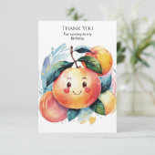 遊び心あふれるカラフルなピンクの誕生日 サンキューカード (スタンド正面)