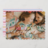 遊び心あふれるカラフルな虹の写真ホリデーカード 招待状 (正面/裏面)