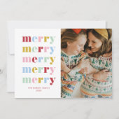 遊び心あふれるカラフルな虹の楽しいホリデーカード 招待状 (正面)