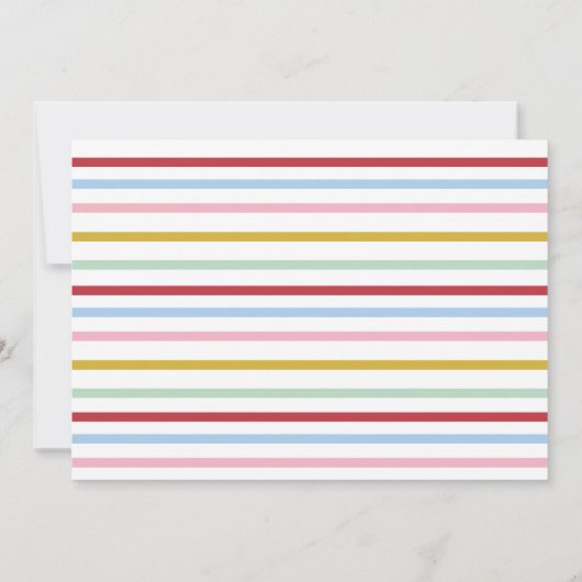 遊び心あふれるカラフルな虹の楽しいホリデーカード 招待状 (裏面)