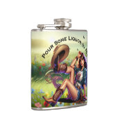 遊び心あふれるカントリーコウガール ウイスキービニールラッピング フラスコ フラスク (右)